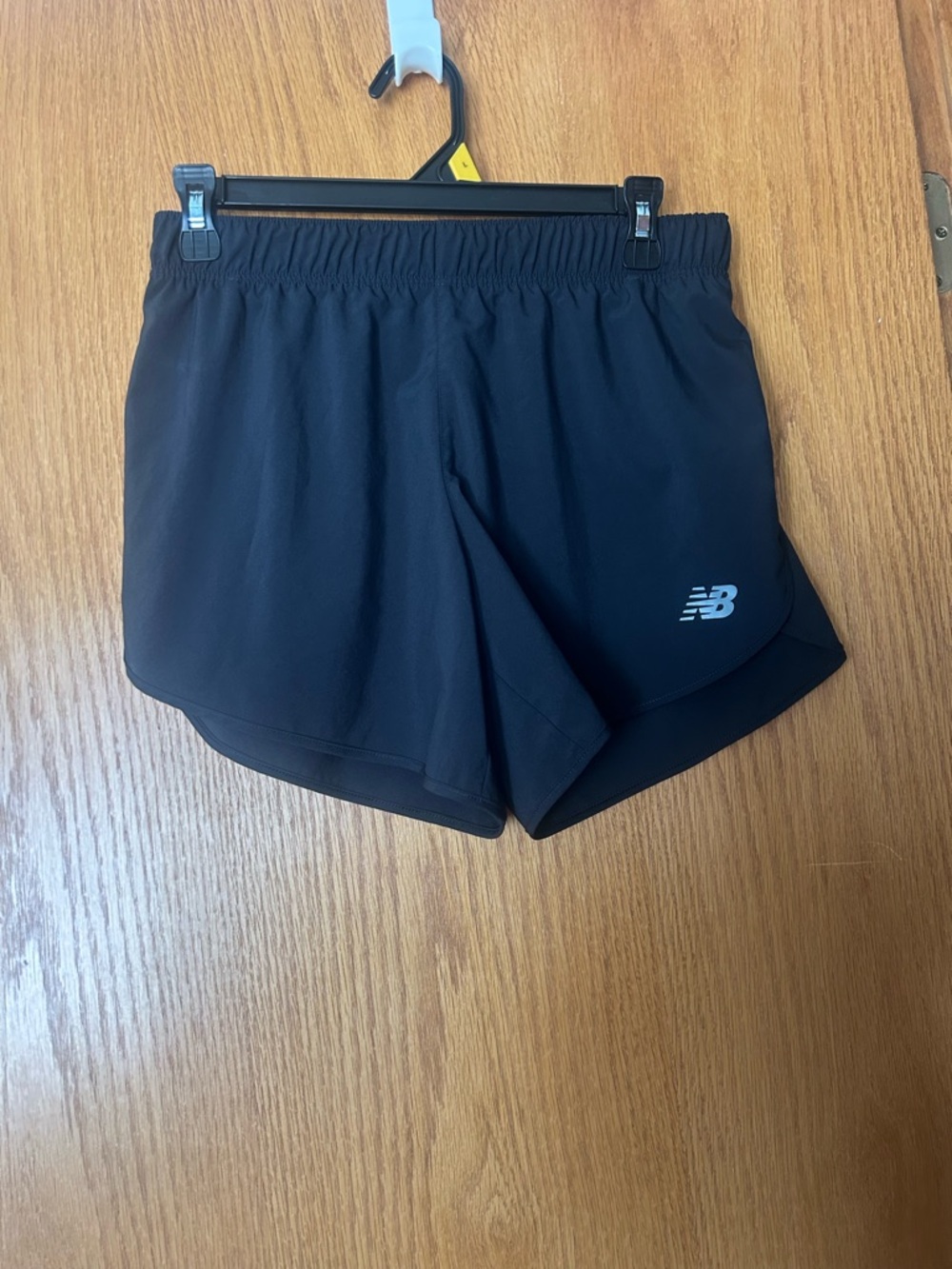 New Balance Women's Black Athletic Running Shorts with White Logo
